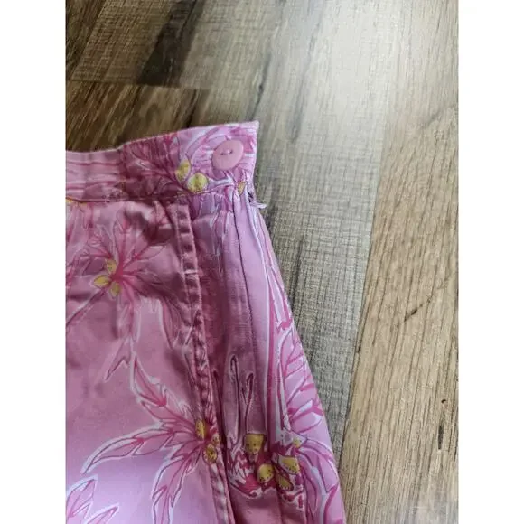 Lilly Pulitzer Vintage Pink Palm Tree Skirt Women's Size 6 Tropical Beach Resort - Picture 11 of 12